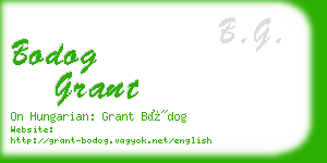 bodog grant business card